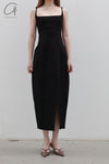 SWAYING/KNIT knitting stitching vest skirt SW23SS2L20 black PS56